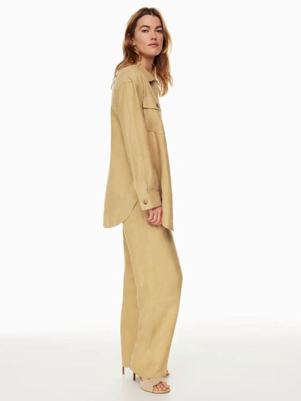 Wilfred Author Linen Pant Wide-leg Linen Sandy Beige 8 #A3837